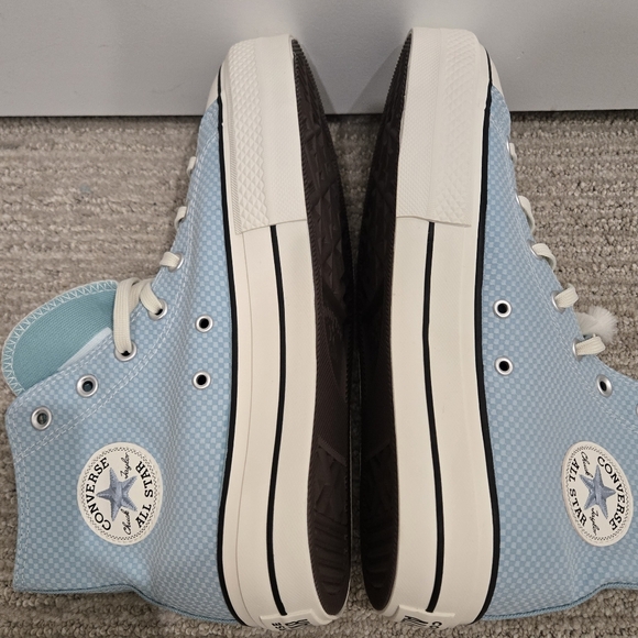 BNIB Converse Lift Platform Sneakers Aqua Check - Picture 3 of 9
